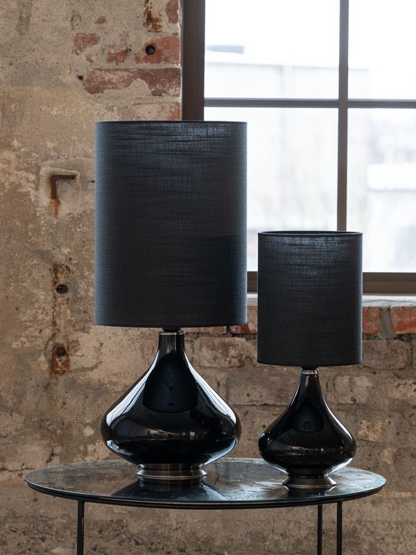 Flavia negra mini, Lino negra, H 48cm